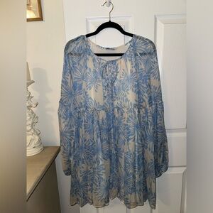 NWOT Amanda Uprichard Azure Blue Floral Dress